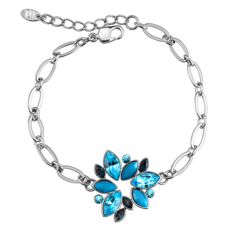 Minimalist Blue Lotus Gradient Flower Bracelet