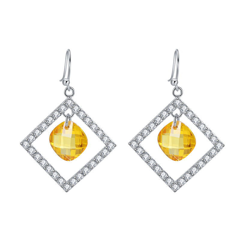 Square Yellow Earrings