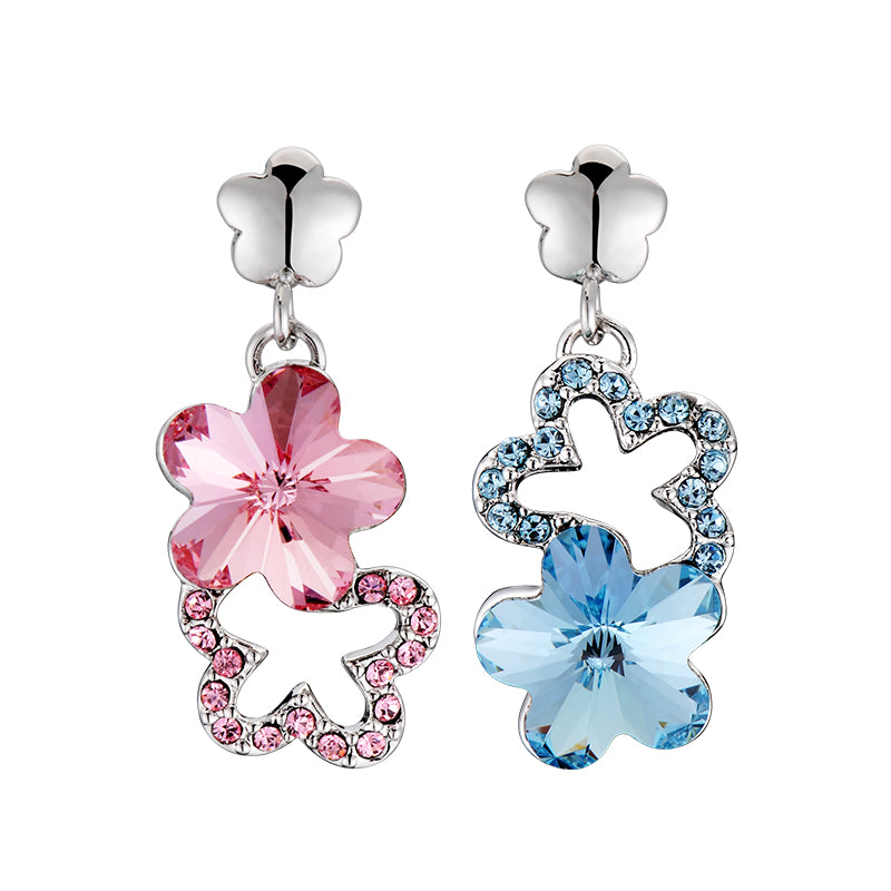 Two-tone flower earrings
