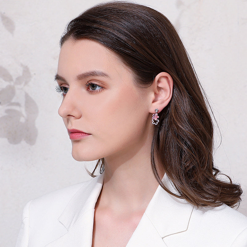 Two-tone flower earrings