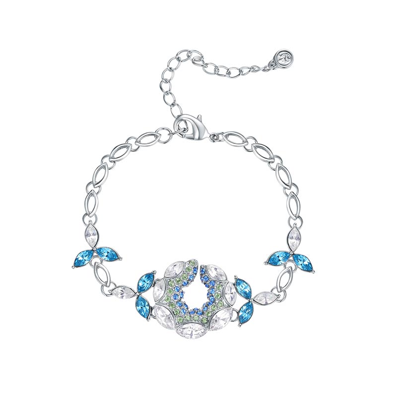 Floral Design Luxury Crystal-Simulant Bracelet