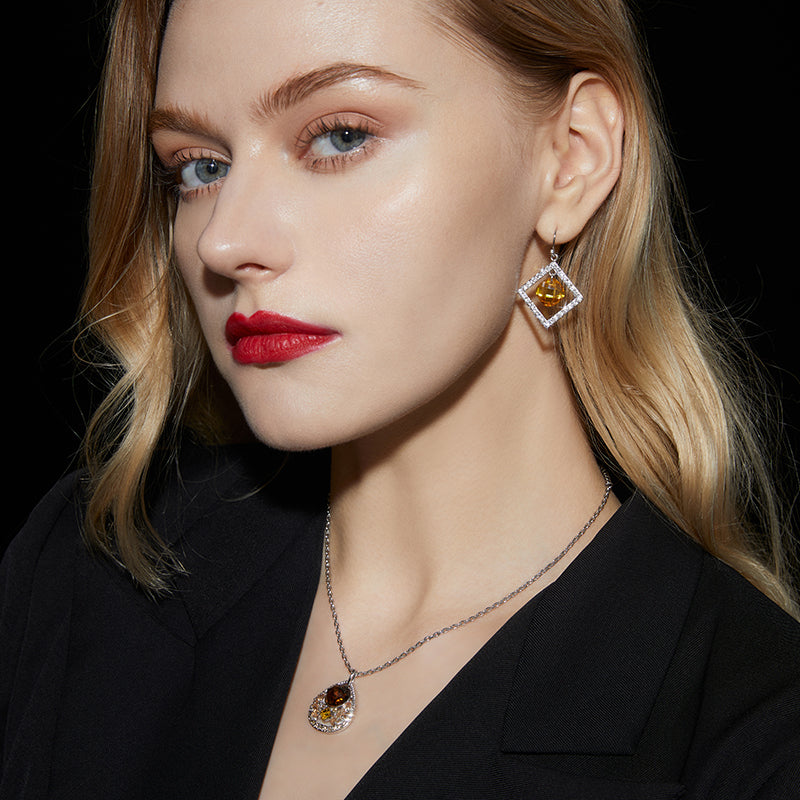 Square Yellow Earrings