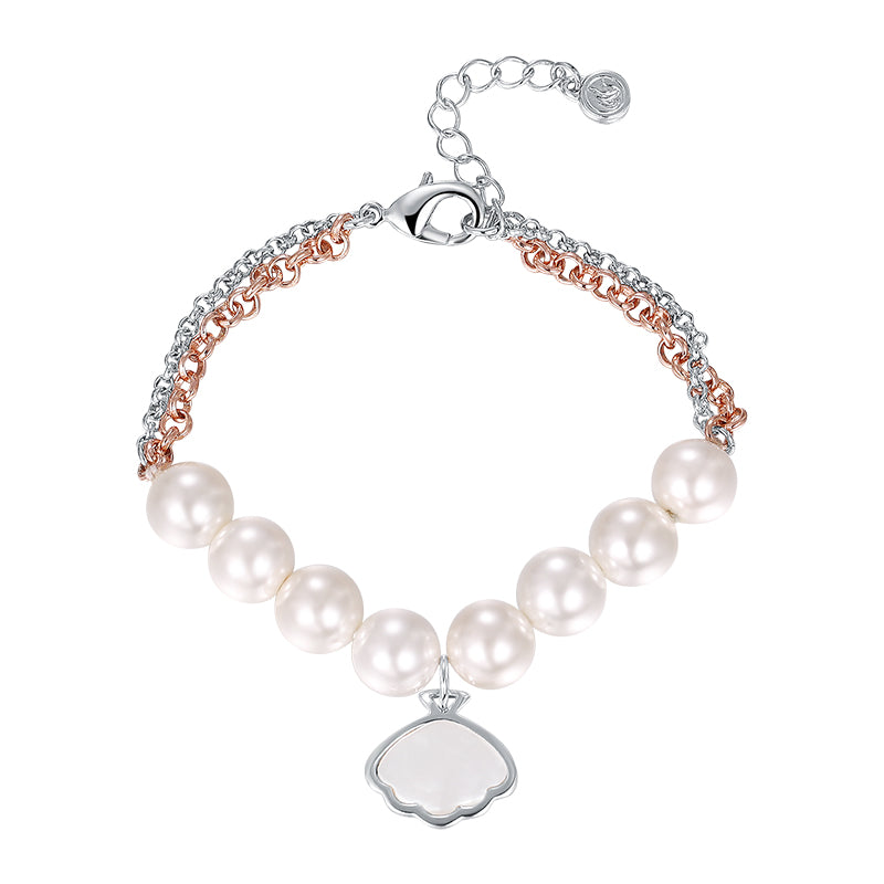 imitation pearl and shell bracelet