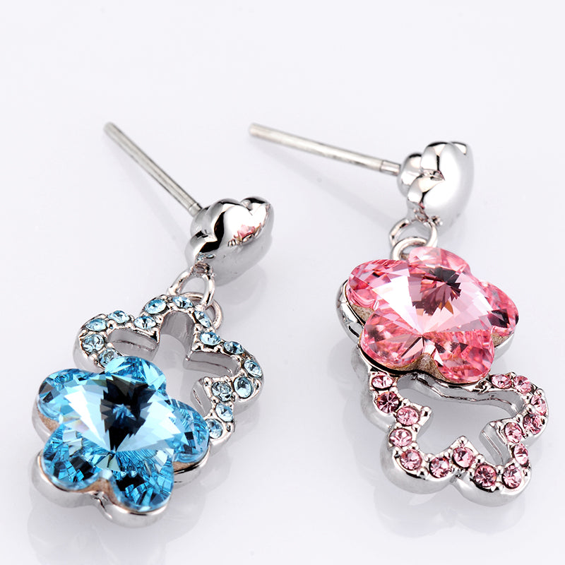 Two-tone flower earrings